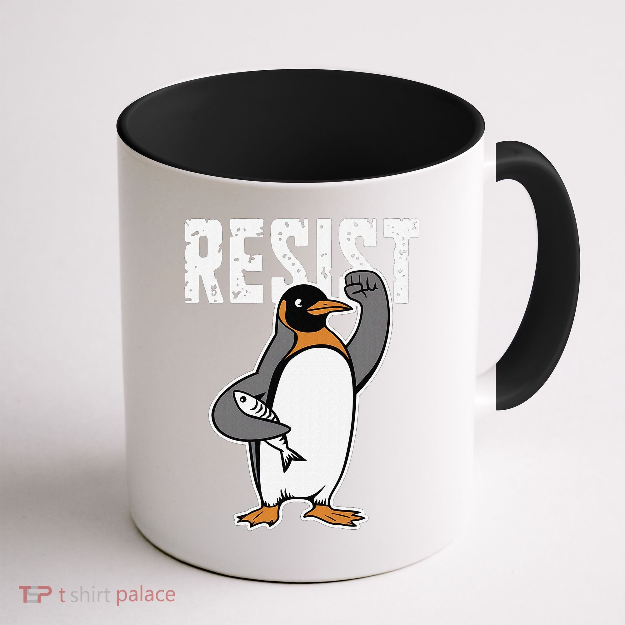 Funny Penguin Resist Penguins Protest Against Tariffs Coffee Mug