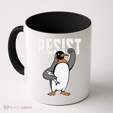 Funny Penguin Resist Penguins Protest Against Tariffs Coffee Mug