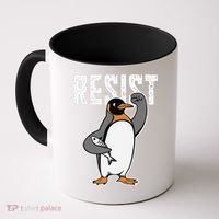 Funny Penguin Resist Penguins Protest Against Tariffs Coffee Mug thumb 0