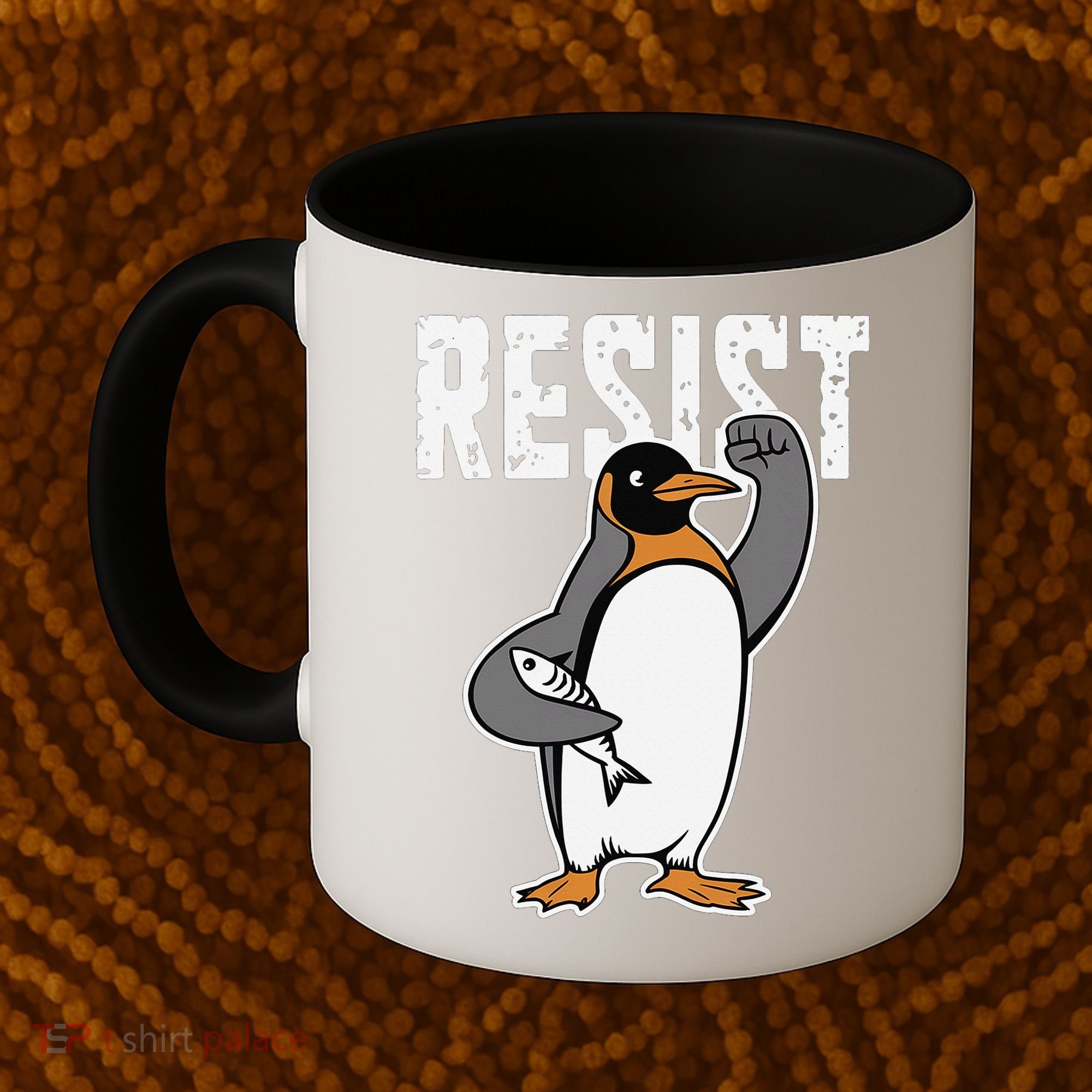 Funny Penguin Resist Penguins Protest Against Tariffs Coffee Mug