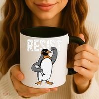 Funny Penguin Resist Penguins Protest Against Tariffs Coffee Mug thumb 3