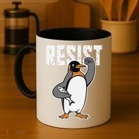 Funny Penguin Resist Penguins Protest Against Tariffs Coffee Mug thumb 4