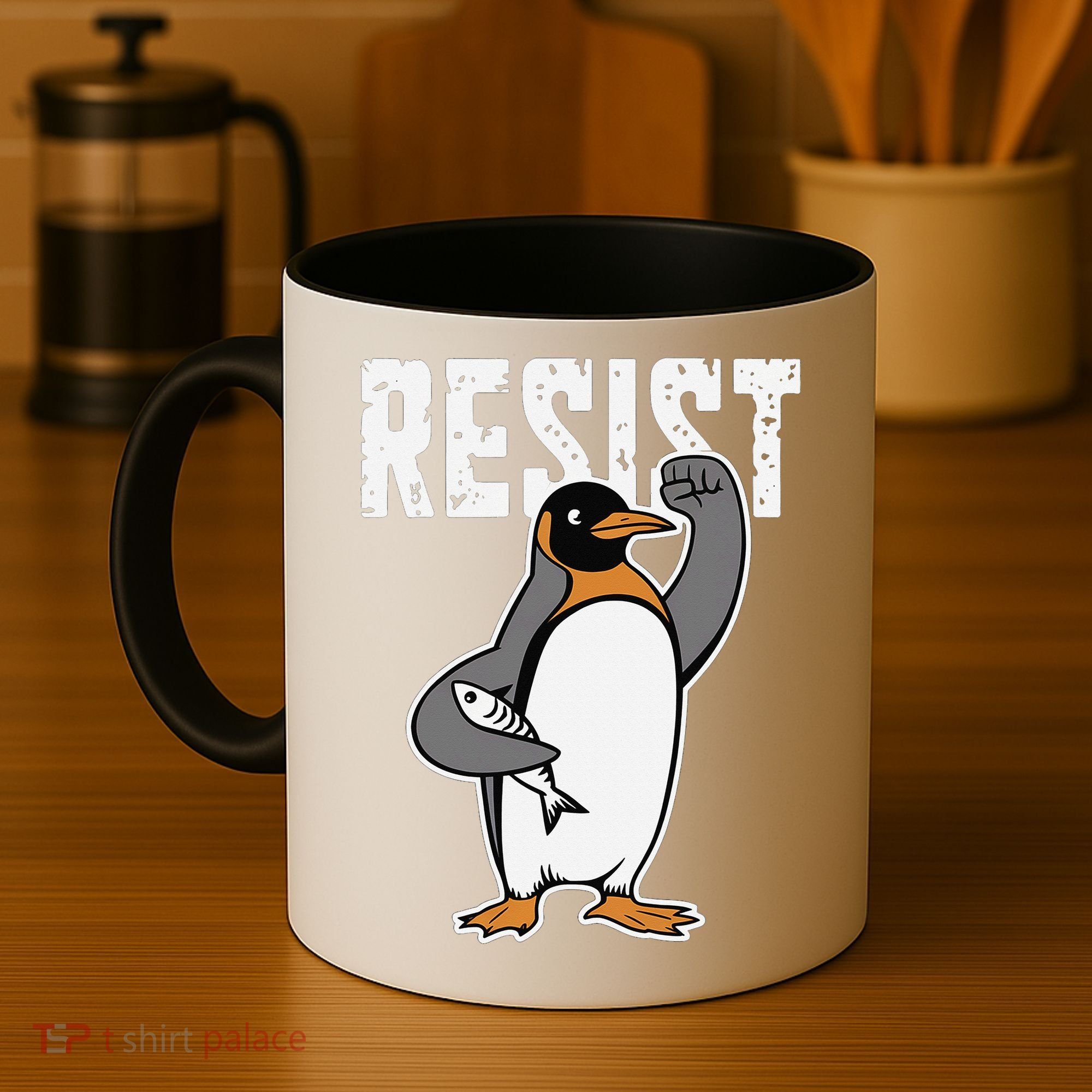 Funny Penguin Resist Penguins Protest Against Tariffs Coffee Mug