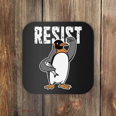 Funny Penguin Resist Penguins Protest Against Tariffs Coaster