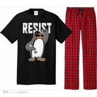 Funny Penguin Resist Penguins Protest Against Tariffs Pajama Set thumb 0