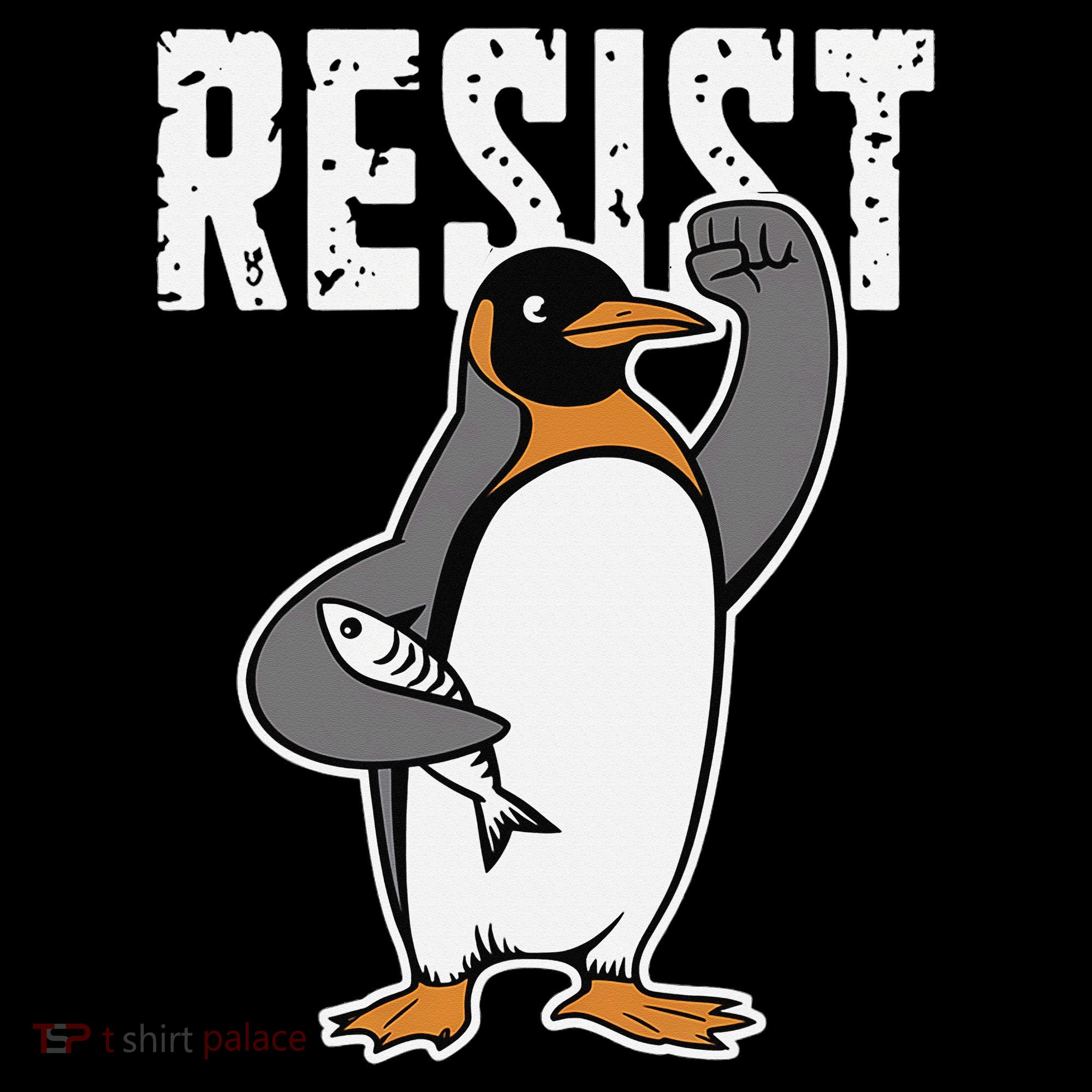 Funny Penguin Resist Penguins Protest Against Tariffs Women's Hoodie