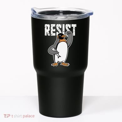 Funny Penguin Resist Penguins Protest Against Tariffs Tumbler