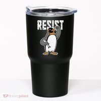 Funny Penguin Resist Penguins Protest Against Tariffs Tumbler thumb 0