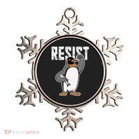 Funny Penguin Resist Penguins Protest Against Tariffs Ornament thumb 0