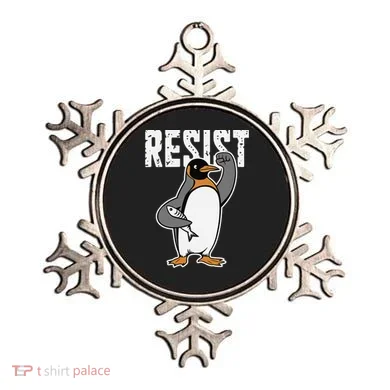 Funny Penguin Resist Penguins Protest Against Tariffs Ornament
