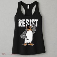 Funny Penguin Resist Penguins Protest Against Tariffs Women's Tank Top thumb 3