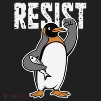 Funny Penguin Resist Penguins Protest Against Tariffs Hat thumb 2