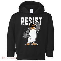 Funny Penguin Resist Penguins Protest Against Tariffs Toddler Hoodie thumb 0