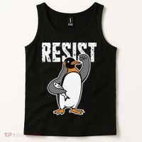 Funny Penguin Resist Penguins Protest Against Tariffs Tank Top thumb 2
