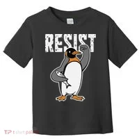 Funny Penguin Resist Penguins Protest Against Tariffs Toddler T-Shirt thumb 0