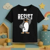Funny Penguin Resist Penguins Protest Against Tariffs Toddler T-Shirt thumb 3