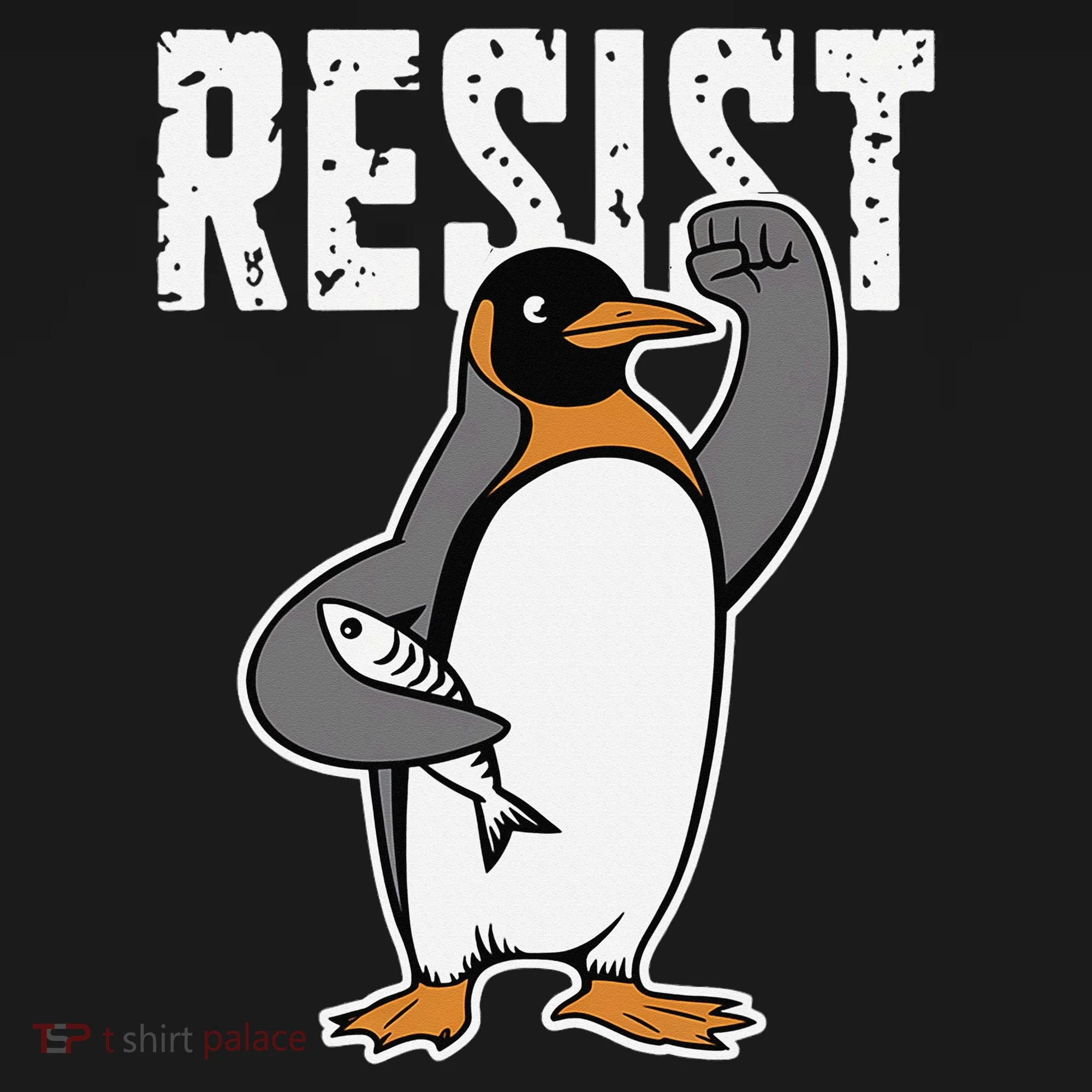 Funny Penguin Resist Penguins Protest Against Tariffs Women's T-Shirt