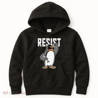Funny Penguin Resist Penguins Protest Against Tariffs Kids Hoodie thumb 0