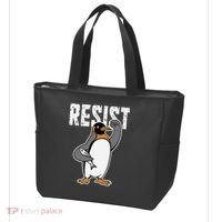 Funny Penguin Resist Penguins Protest Against Tariffs Tote Bag thumb 3