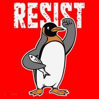 Funny Penguin Resist Penguins Protest Against Tariffs Santa Hat thumb 1