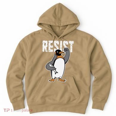Funny Penguin Resist Penguins Protest Against Tariffs Hoodie