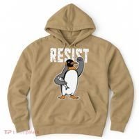 Funny Penguin Resist Penguins Protest Against Tariffs Hoodie thumb 0