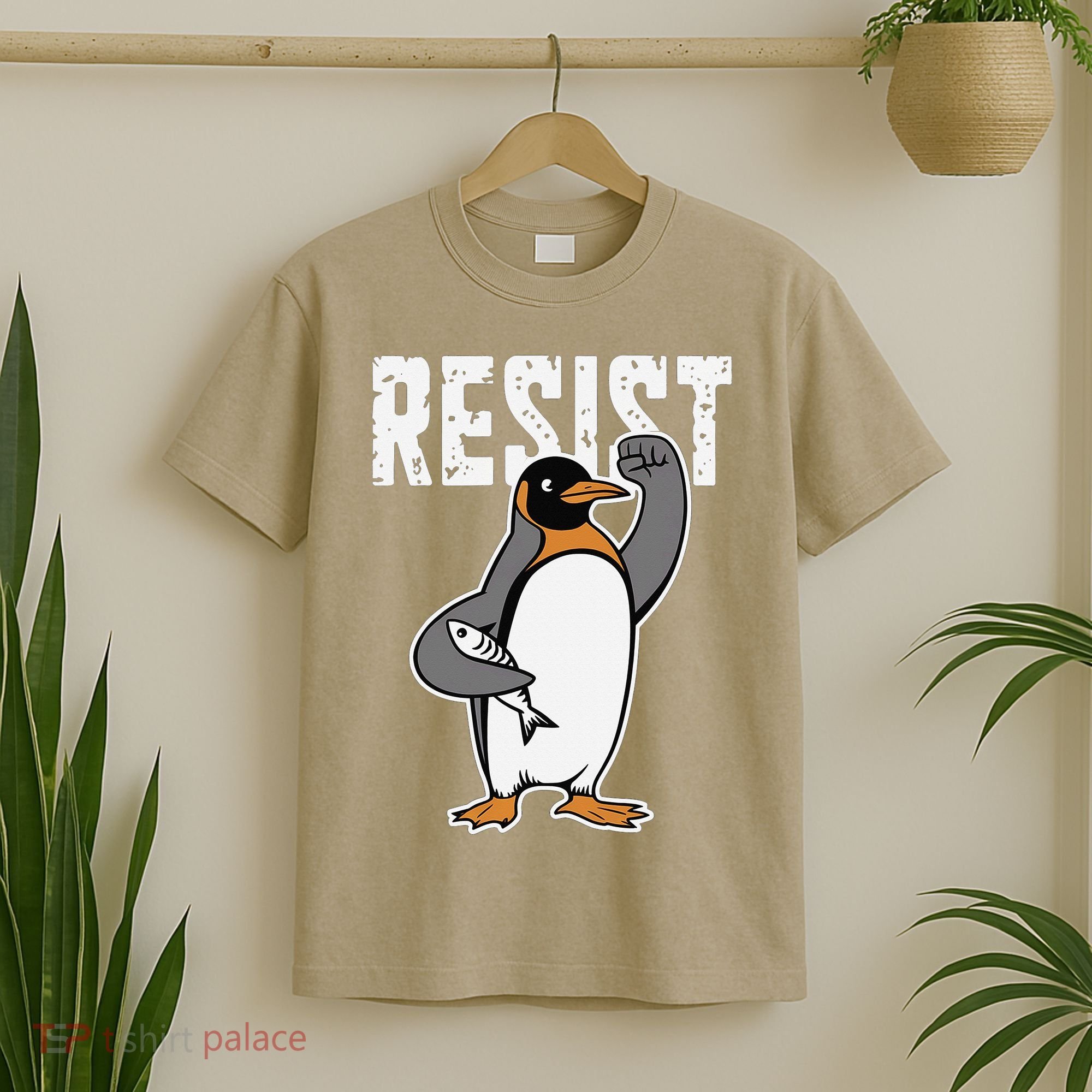 Funny Penguin Resist Penguins Protest Against Tariffs T-Shirt