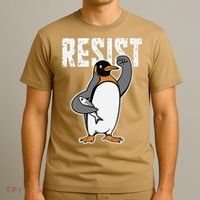 Funny Penguin Resist Penguins Protest Against Tariffs T-Shirt thumb 3