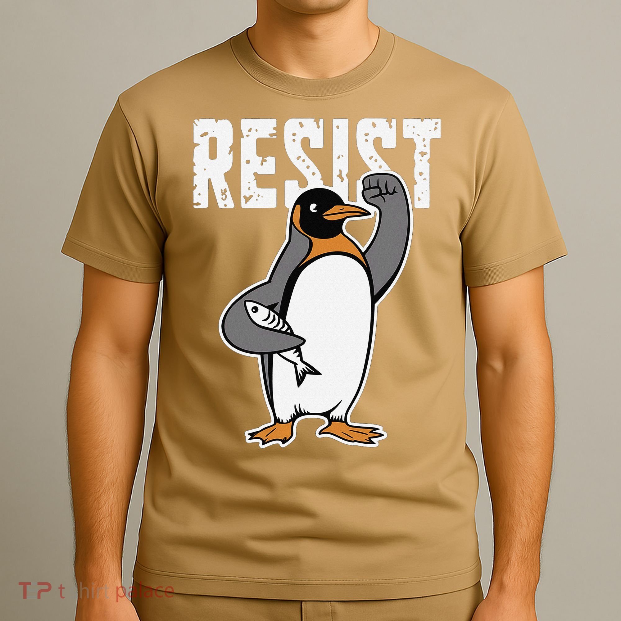 Funny Penguin Resist Penguins Protest Against Tariffs T-Shirt
