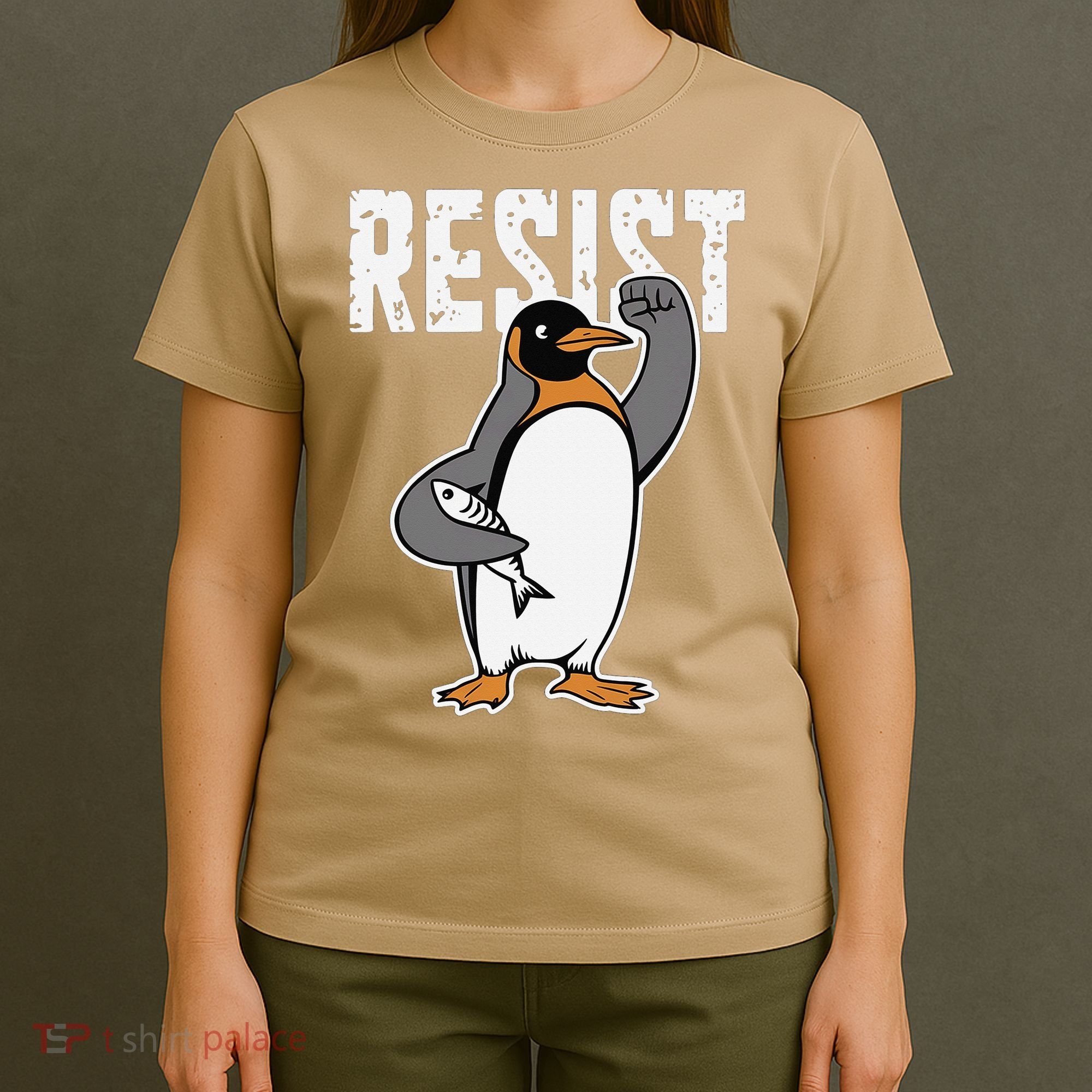 Funny Penguin Resist Penguins Protest Against Tariffs T-Shirt