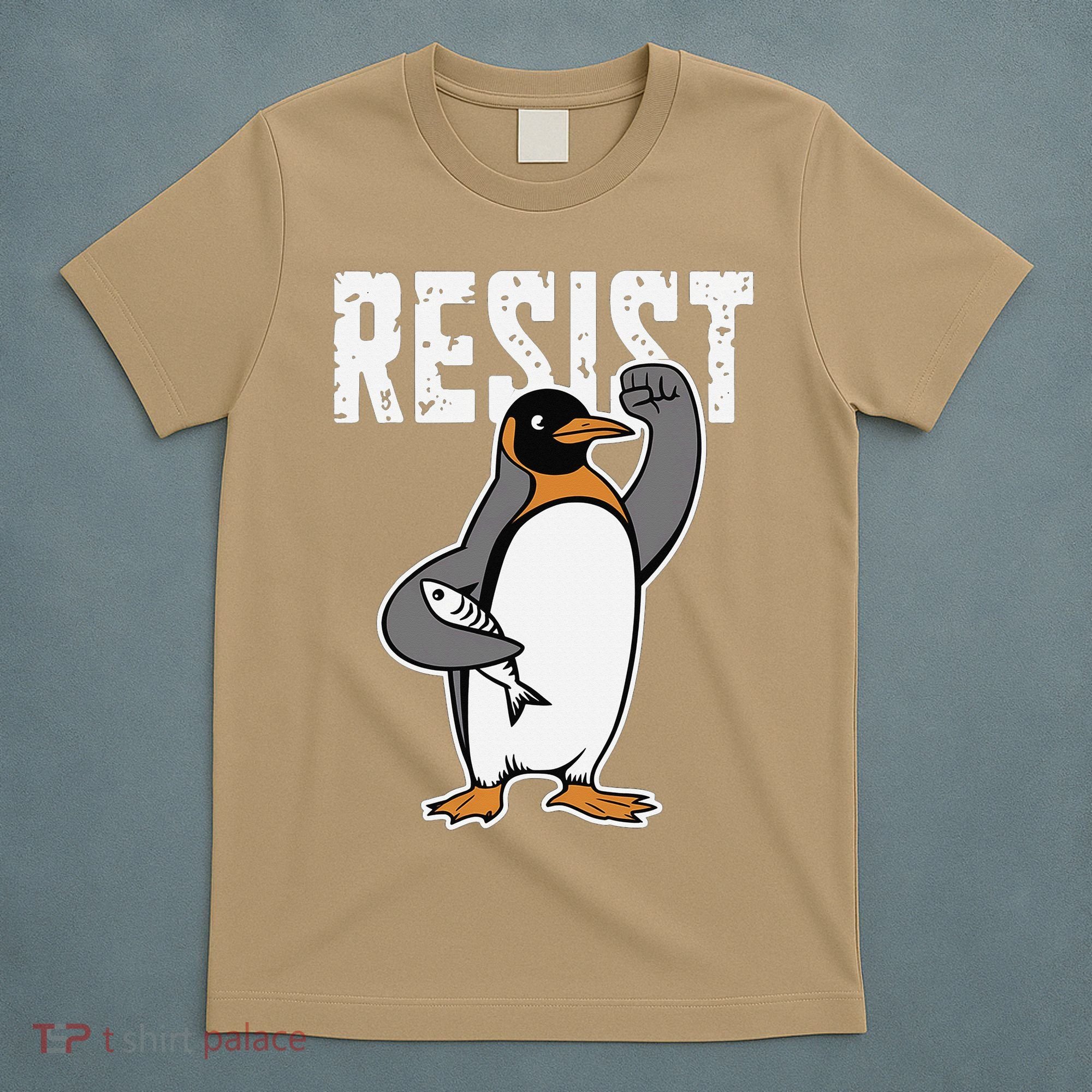 Funny Penguin Resist Penguins Protest Against Tariffs T-Shirt