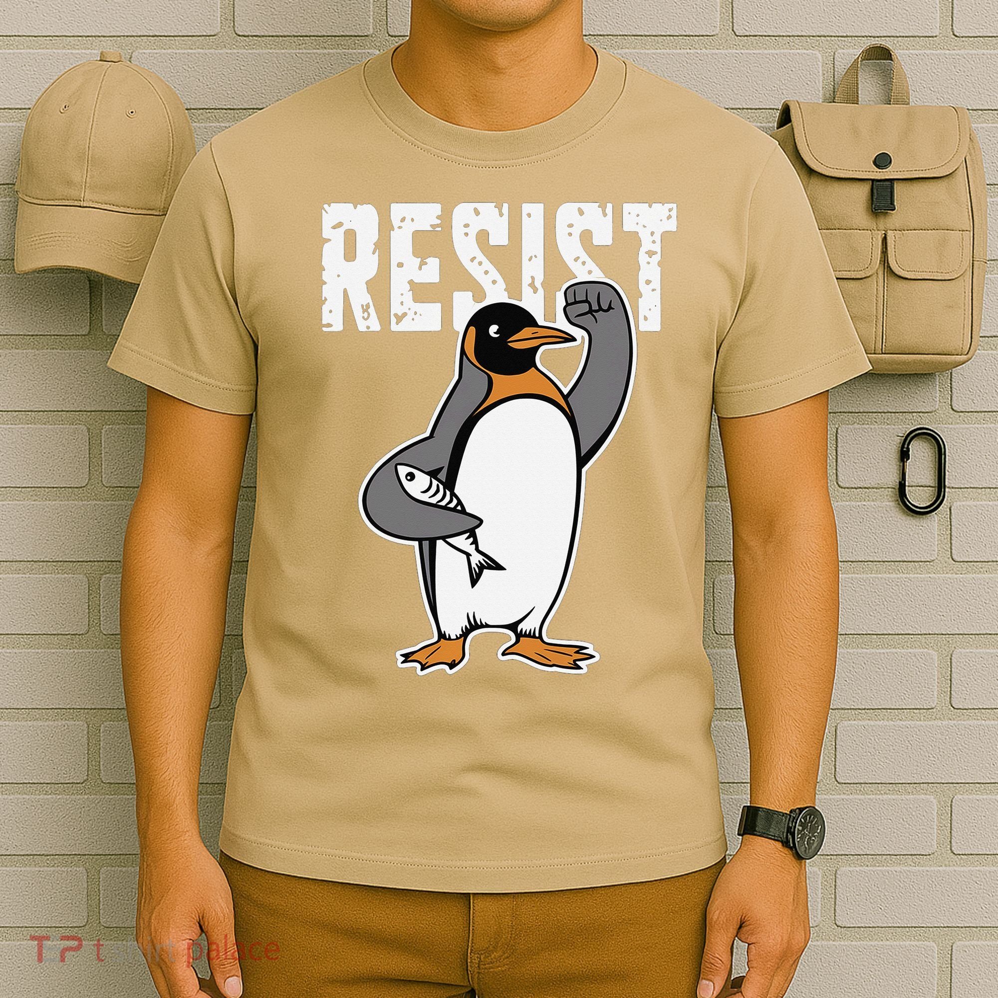 Funny Penguin Resist Penguins Protest Against Tariffs T-Shirt