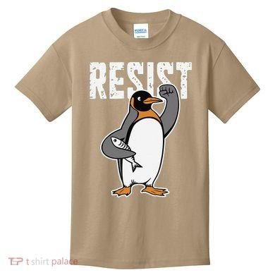 Funny Penguin Resist Penguins Protest Against Tariffs Kids T-Shirt