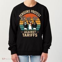 Funny Penguin Resist - Penguins Protest Against Tariffs Women's Sweatshirt thumb 0