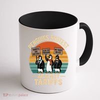 Funny Penguin Resist - Penguins Protest Against Tariffs Coffee Mug thumb 1