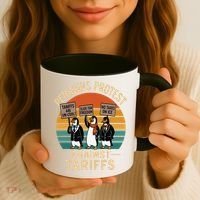 Funny Penguin Resist - Penguins Protest Against Tariffs Coffee Mug thumb 3