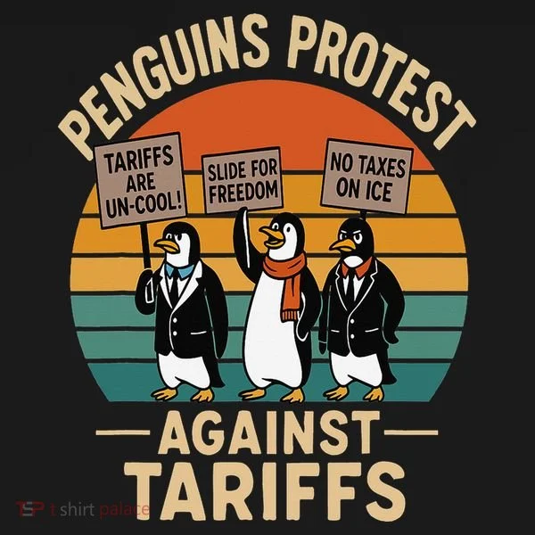 Funny Penguin Resist - Penguins Protest Against Tariffs Women's Hoodie