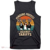 Funny Penguin Resist - Penguins Protest Against Tariffs Tank Top thumb 0