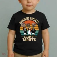 Funny Penguin Resist - Penguins Protest Against Tariffs Toddler T-Shirt thumb 2
