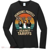 Funny Penguin Resist - Penguins Protest Against Tariffs Women's Long Sleeve Shirt thumb 0