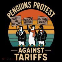 Funny Penguin Resist - Penguins Protest Against Tariffs Kids Long Sleeve Shirt thumb 2
