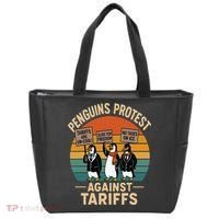 Funny Penguin Resist - Penguins Protest Against Tariffs Tote Bag thumb 0