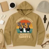 Funny Penguin Resist - Penguins Protest Against Tariffs Hoodie thumb 3