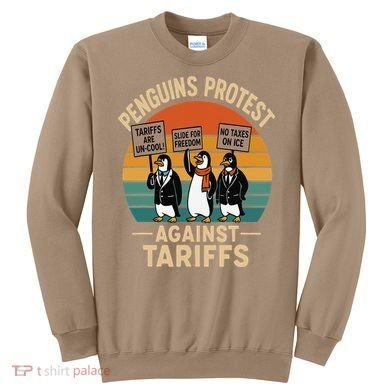 Funny Penguin Resist - Penguins Protest Against Tariffs Sweatshirt