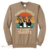 Funny Penguin Resist - Penguins Protest Against Tariffs Sweatshirt thumb 0