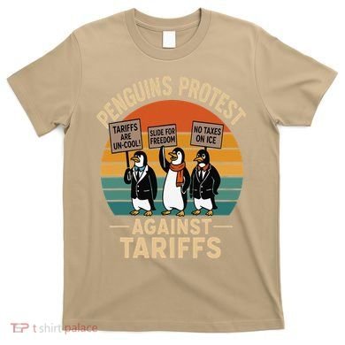 Funny Penguin Resist - Penguins Protest Against Tariffs T-Shirt