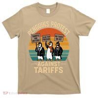 Funny Penguin Resist - Penguins Protest Against Tariffs T-Shirt thumb 0