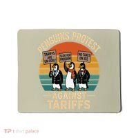 Funny Penguin Resist - Penguins Protest Against Tariffs Mousepad thumb 0