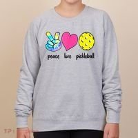 Funny Pickleball Retired Ladies Peace Love Pickleball Women's Sweatshirt thumb 0