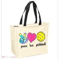 Funny Pickleball Retired Ladies Peace Love Pickleball Tote Bag thumb 2